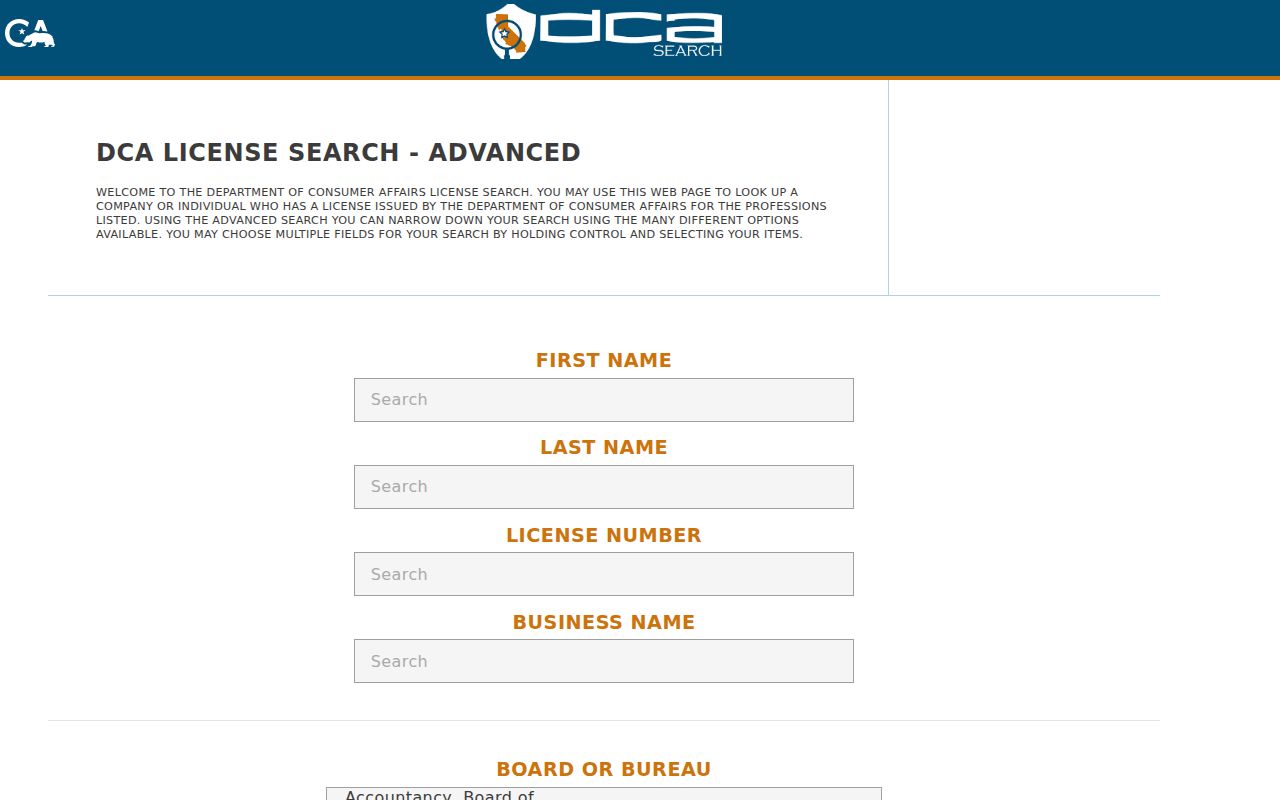 South Pasadena people search California professional license lookup