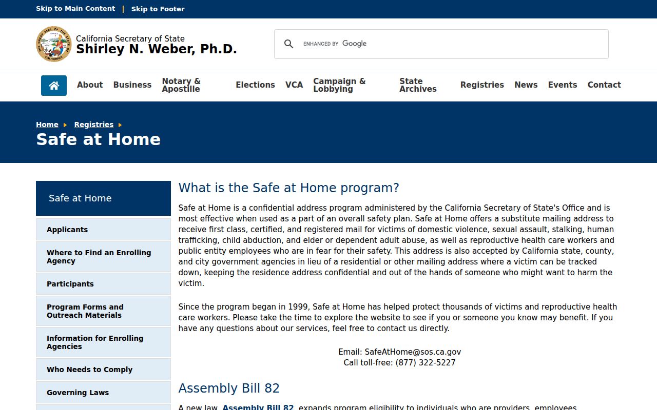 South Pasadena voter records Safe at Home privacy program