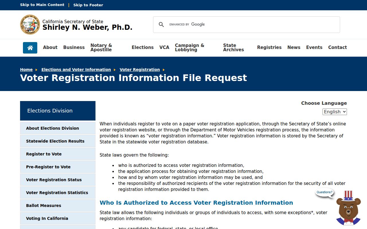 South Pasadena voter records file request rules
